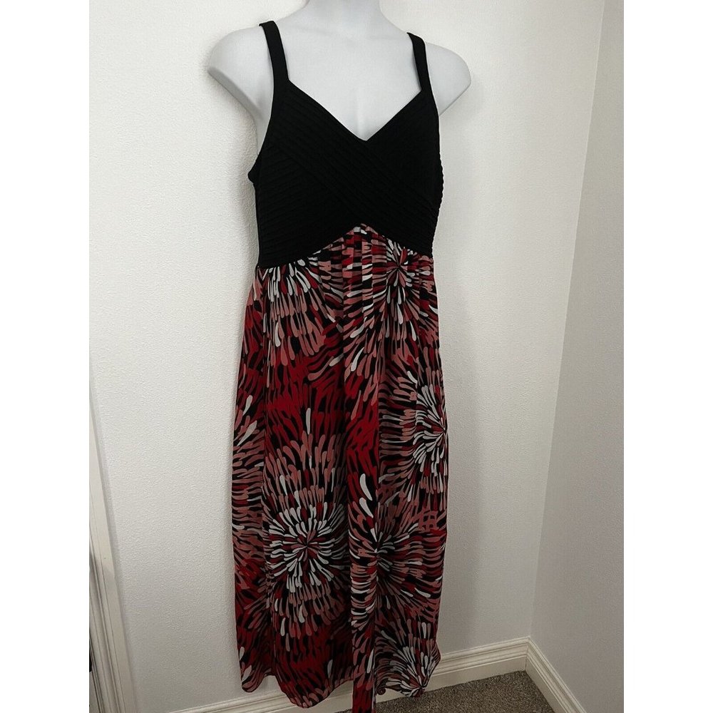 Amanda Lane Maxi Dress 14 Sleeveless  Summer Black  Beach Sundress Chiffon